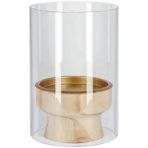 Windlicht Eno; 10x15 cm (ØxH); naturel/transparant; rond; 2 stuk / verpakking