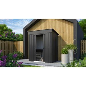 Globel Tuinhuis Skillion 64 - Plaatstaal - Antraciet - 171x113cm