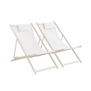Sweeek  Opvouwbare tuinstoel met kussen (Set van 2)