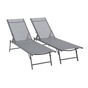 Sweeek  Loungebed van staal met textileen in meerdere posities (set