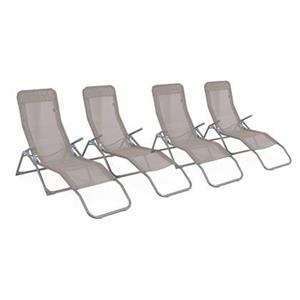 Sweeek  Set van 4 verstelbare tuinstoelen - Levito