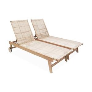 Sweeek  Relaxfauteuil in hout en hars (set van 2)