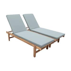 Sweeek  Houten ligstoel met meerdere standen en wielen (set van 2)