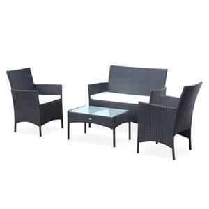 Sweeek  Tuinmeubelset van wicker, 4-zits