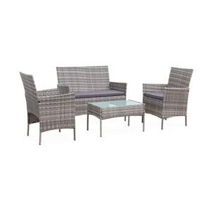 Sweeek  Tuinmeubelset van wicker, 4-zits