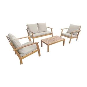 Sweeek  Houten loungeset, 4 zitplaatsen