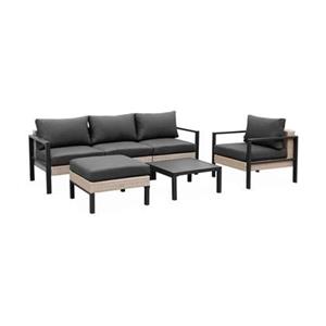 Sweeek  Loungeset, aluminium en wicker, 5-zits