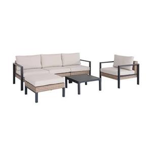 Sweeek  Loungeset, aluminium en wicker, 5-zits