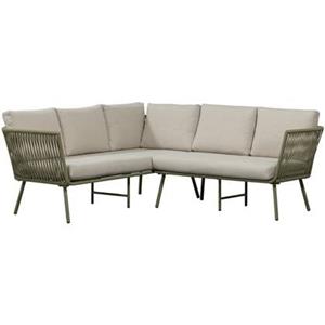 Woood Claunk Loungeset - Metaal - Groen|Zand - 69x180x180
