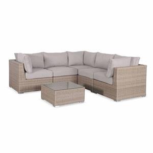 Sweeek  Hoek loungeset 5 plaatsen, rond wicker