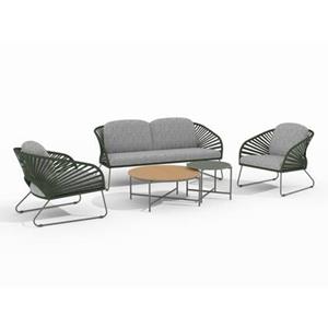House Nordic  Lounge Set Staal Grijs|Groen - 78x71|162x73cm - Novella