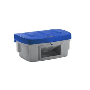 Eurokraft pro Universele - en strooigoedbak, met uitneemopening, 100 l, deksel blauw