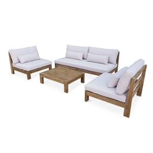 Sweeek  Houten loungeset premium, 5 zitplaatsen