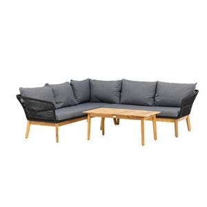 Fjôrd  Loungeset Zwart|Naturel - Acaciahout - Chania