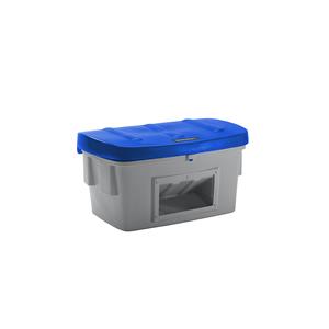 Eurokraft pro Universele - en strooigoedbak, met uitneemopening, 400 l, deksel blauw