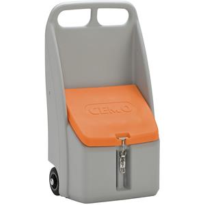 CEMO Strooigoedwagen Go-Box, inhoud 70 l, l x b x h = 590 x 390 x 1070 mm, grijs / oranje