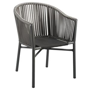 PULSIVA Stoel Delight; 56x60x77 cm (BxDxH); zitting antraciet, frame grijs; 2 stuk / verpakking