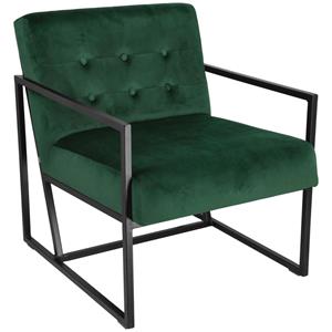 Vega Fauteuil Duncan; 62x77x72 cm (BxDxH); zitting dennengroen, frame zwart