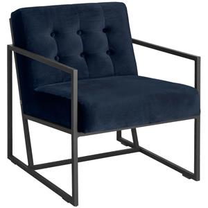 Vega Fauteuil Duncan; 62x77x72 cm (BxDxH); zitting donkerblauw, frame zwart