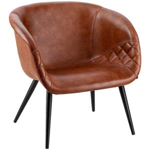 Vega Fauteuil Yankee; 75x68x75.5 cm (BxDxH); zitting cognac, frame zwart
