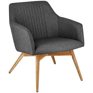 Vega Fauteuil Arne; 65x76x75.5 cm (BxDxH); zitting antraciet, frame eiken/naturel