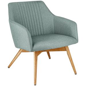 Vega Fauteuil Arne; 65x76x75.5 cm (BxDxH); zitting lichtblauw, frame eiken/naturel