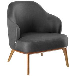 Vega Fauteuil Gustav; 70x78x79 cm (BxDxH); zitting antraciet, frame lichtbruin