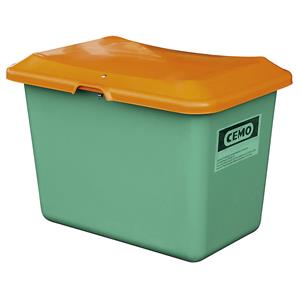 CEMO Strooigoedbak van glasvezelversterkte kunststof, inhoud 100 l, zonder uitschepopening, bak groen