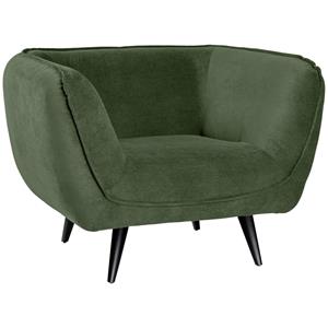 Vega Fauteuil Kelso ribstof, zwarte poten; 110x88x76 cm (BxDxH); zitting groen, frame zwart