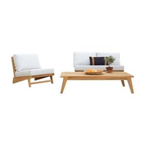 Tikamoon  3-zits loungeset in teakhout en stof Olia