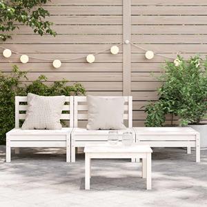 vidaXL Tuinbank 3-zits massief grenenhout wit