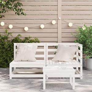 vidaXL Tuinbank 2-zits massief grenenhout wit
