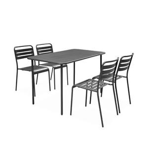 Sweeek  Metalen tuintafel, 4 stoelen