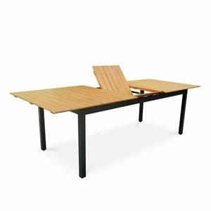 Sweeek  Uitschuifbare tuintafel hout en aluminium