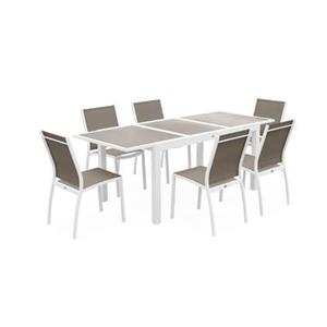 Sweeek  Aluminium tuinset 6 plaatsen uitschuifbaar
