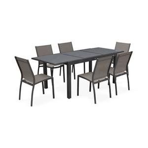 Sweeek  Aluminium tuinset 6 plaatsen uitschuifbaar