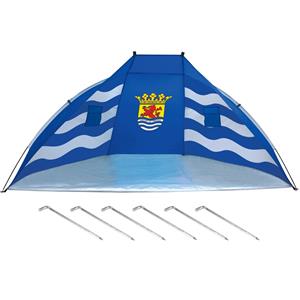 Gebro Beachshelter windscherm blauw Zeeland vlag 270 x 120 cm incl. haringen -