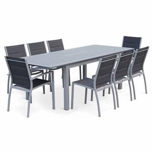 Sweeek  Aluminium tuinset 8 plaatsen, uitschuifbaar