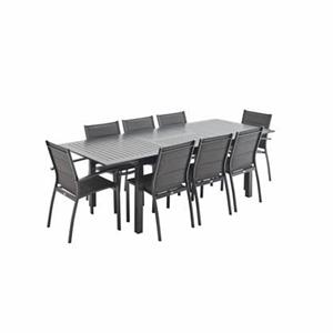 Sweeek  Aluminium tuinset 8 plaatsen, uitschuifbaar
