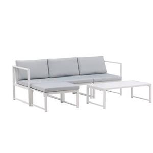 Fjôrd  Tuinset Wit|Grijs - Aluminium - Salvador