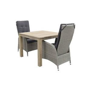 Van der Garde Tuinmeubelen VDG Manhattan|Rome grey 100 cm. - tuinset 3-delig - verstelbaar