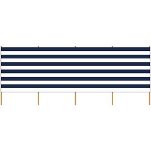 Gebro 2x Stuks strand/camping windscherm gestreept wit/blauw 3 meter x 120 cm -