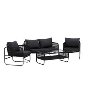 Fjôrd  Tuinset Zwart Seater - Touw - Utah