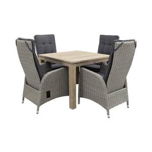Van der Garde Tuinmeubelen VDG Manhattan|Rome grey 100 cm. - tuinset 5-delig - verstelbaar