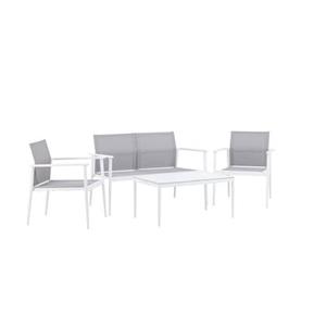 Fjôrd  Tuinset Wit|Grijs - Aluminium|Textiel - Break