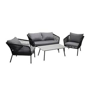 Fjôrd  Tuinset Zwart|Grijs - Aluminium|Touw - Lindos
