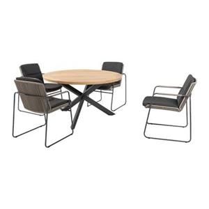 4 Seasons Outdoor Taste Parma|Prado ronde tuinset - 5-delig - stapelbaar
