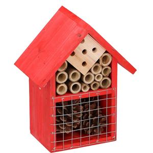 Lifetime Garden Insectenhotel - rood - 16 x 19 cm - Bijenhuis - hout -