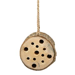 Alma garden Insectenhotel boomstam - hout - om op te hangen - 10 x 9 cm -