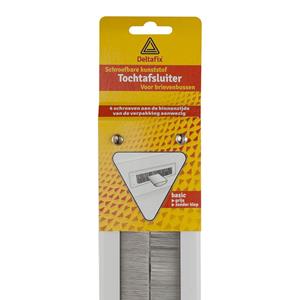 Deltafix Brievenbusborstel - grijs - kunststof - x 8,3 cm - tochtafsluiter - energiebesparend -
